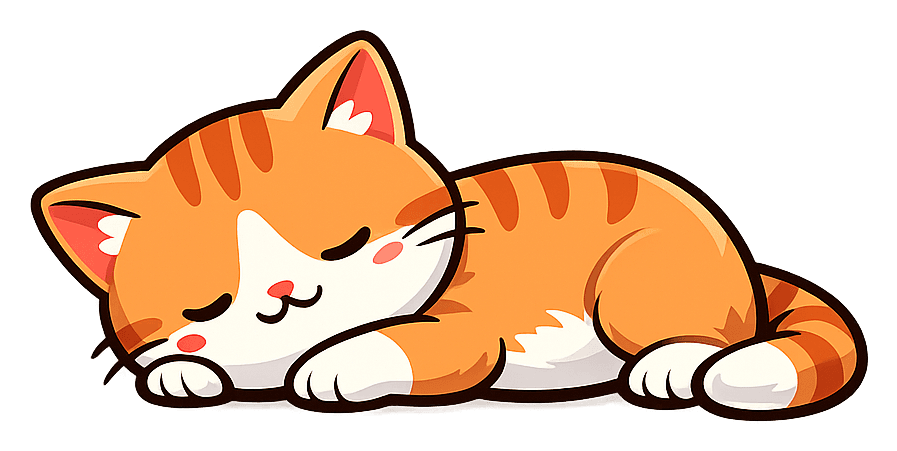 lazy-cat: a sleeping orange cat